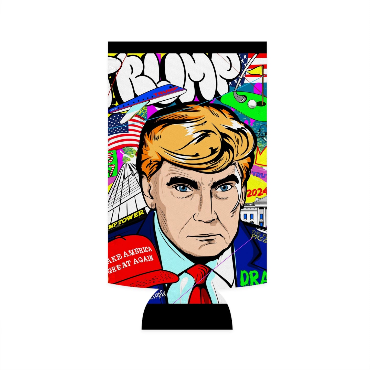 Trump Mug Shot - Pop Art - Tall Koozie
